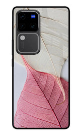 White Pink Leaf Vivo V30 Pro 5G Back Cover